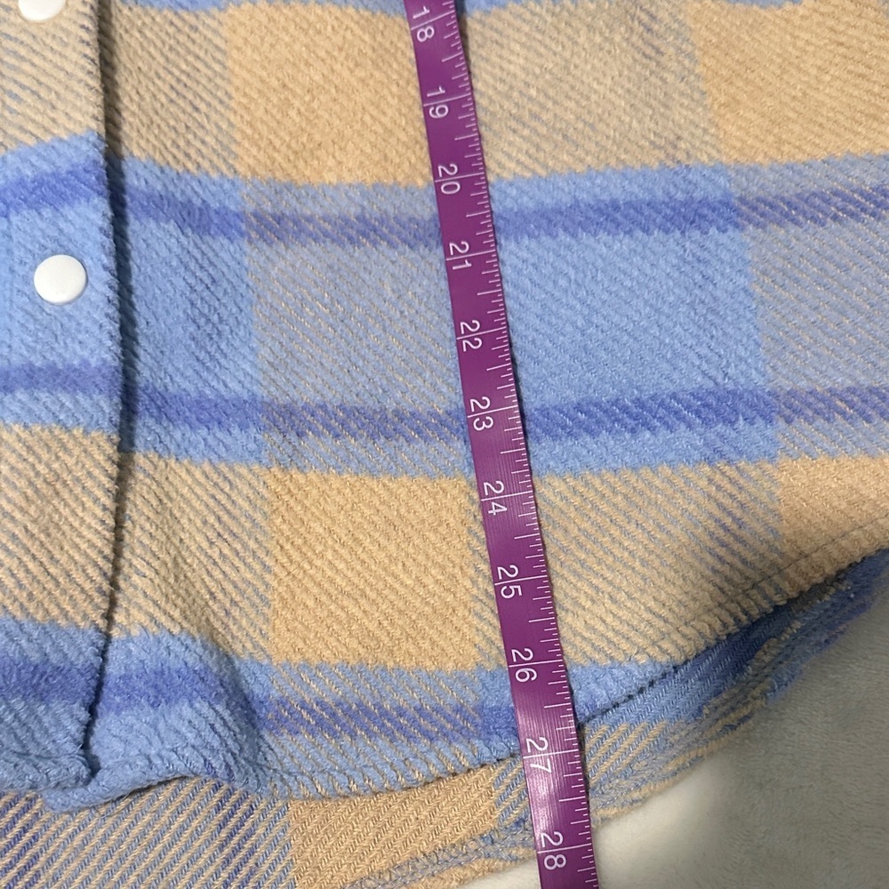 Blue and Tan Plaid Wild Fable Hooded Shacket - Picture 8 of 8